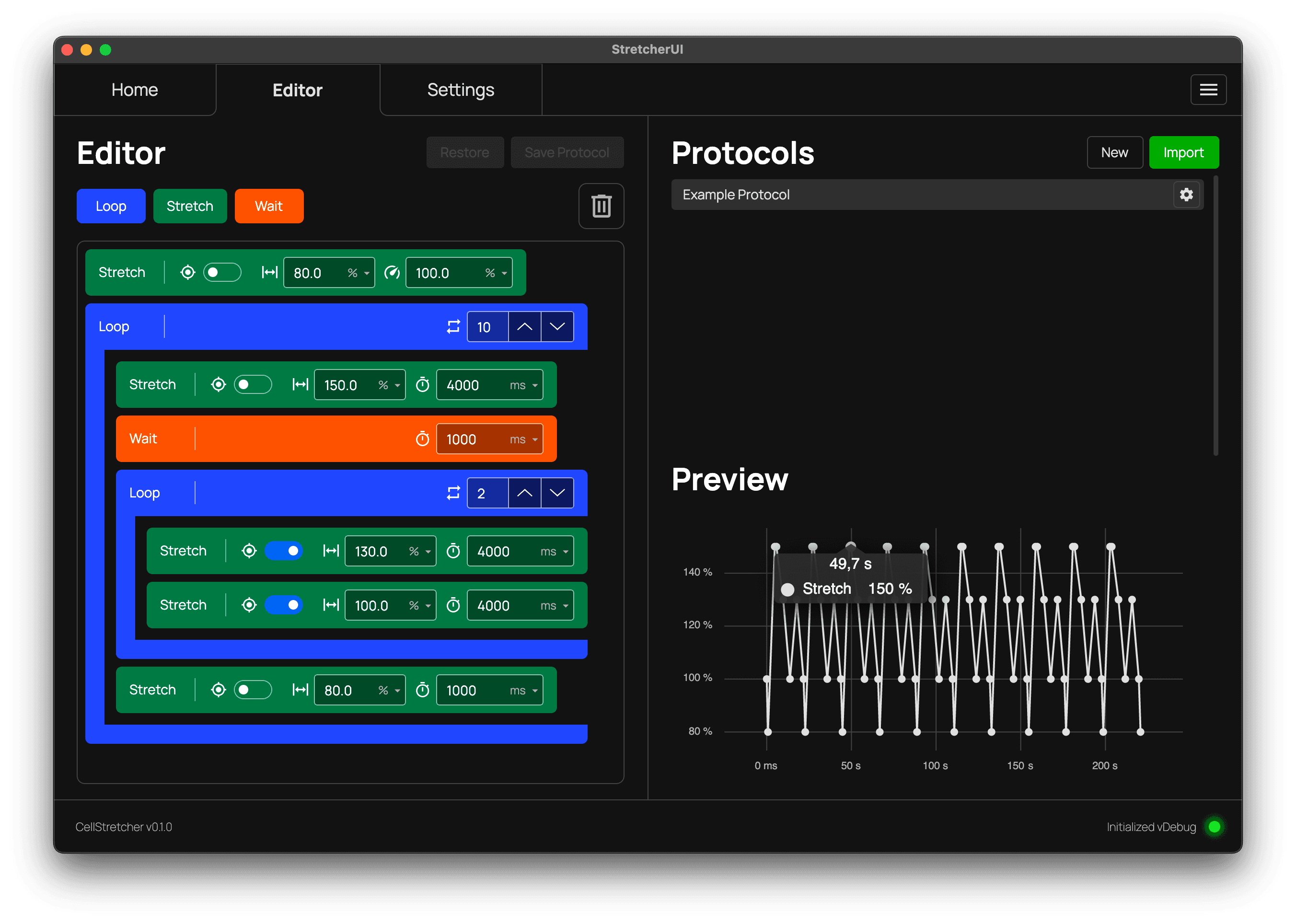 Protocol preview graph