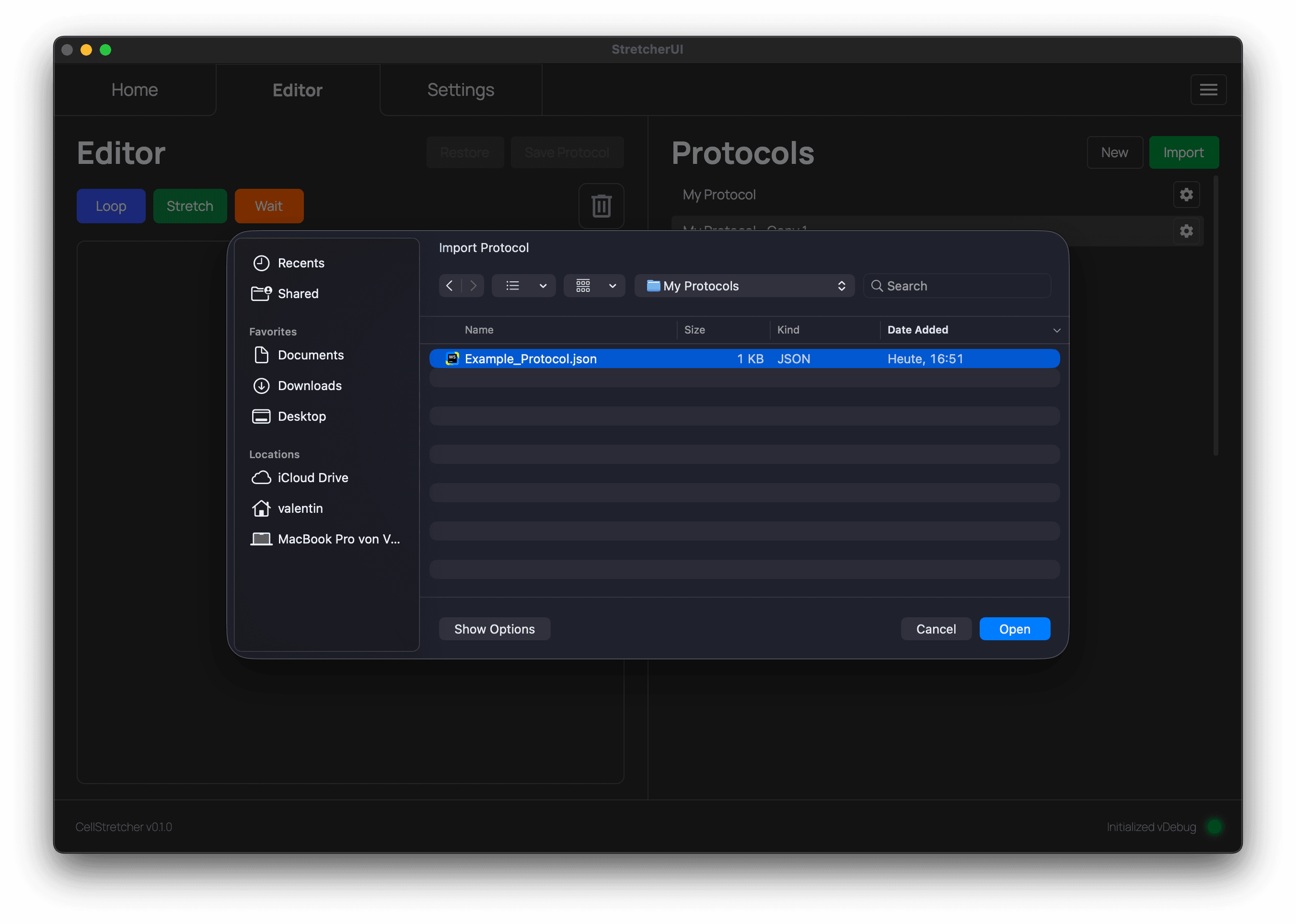 Importing a protocol