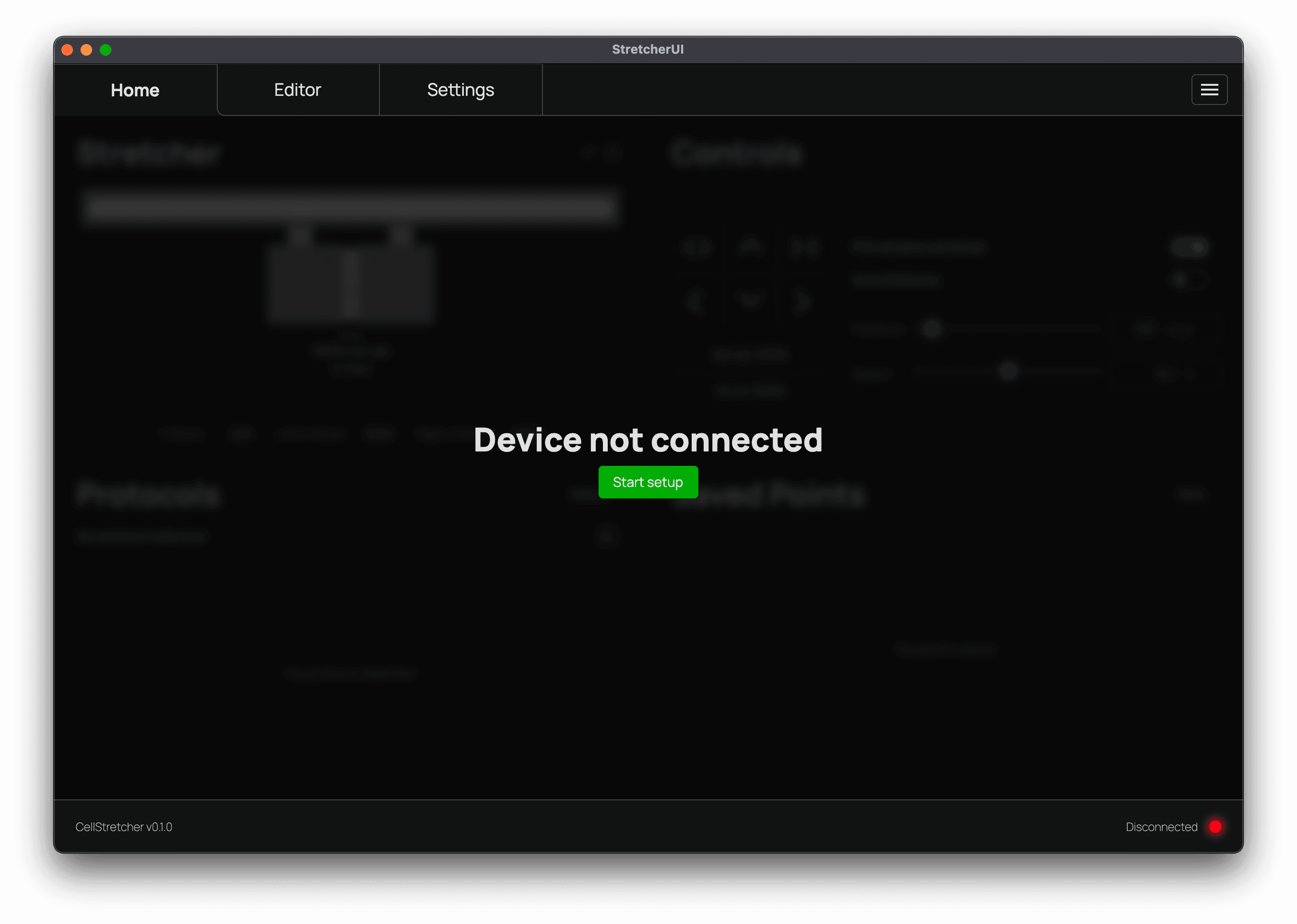 Device not connected screen