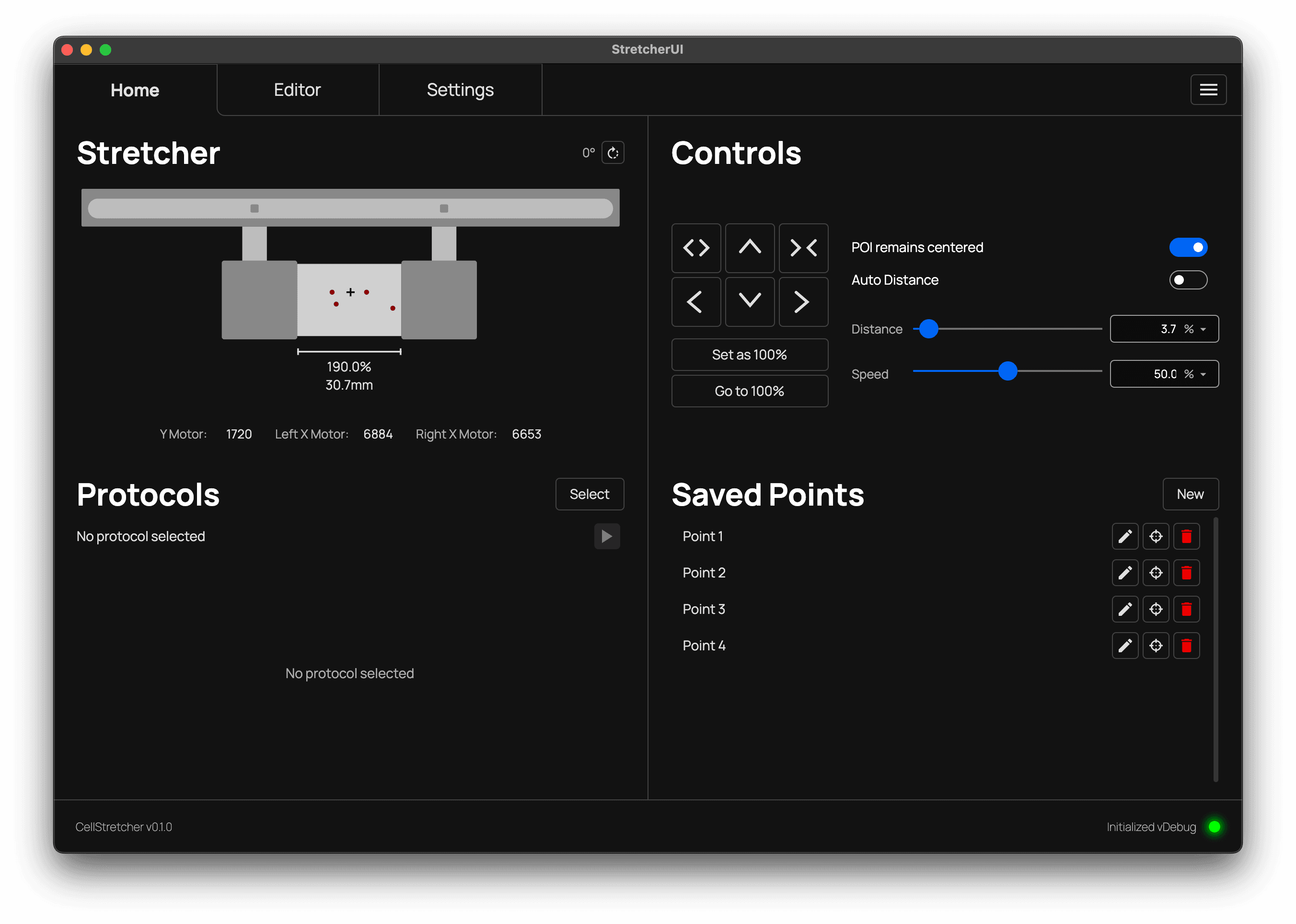 Visualization with saved points
